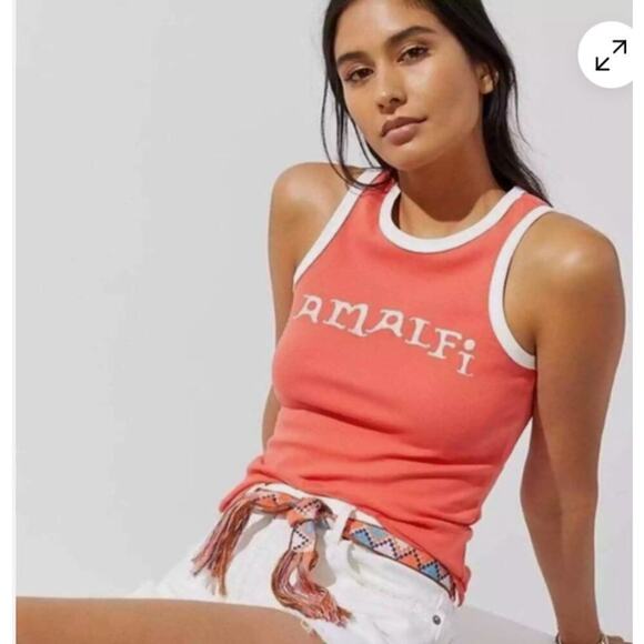 Anthropologie Maeve Womens Amalfi Coastal Sleeveless Tank Top Size Large Orange - Picture 1 of 13